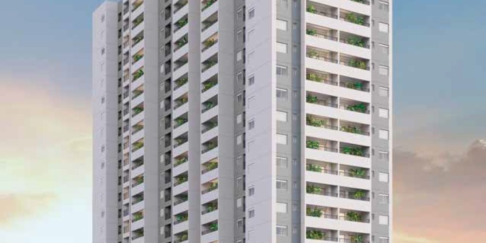 Perspectiva da fachada do prédio