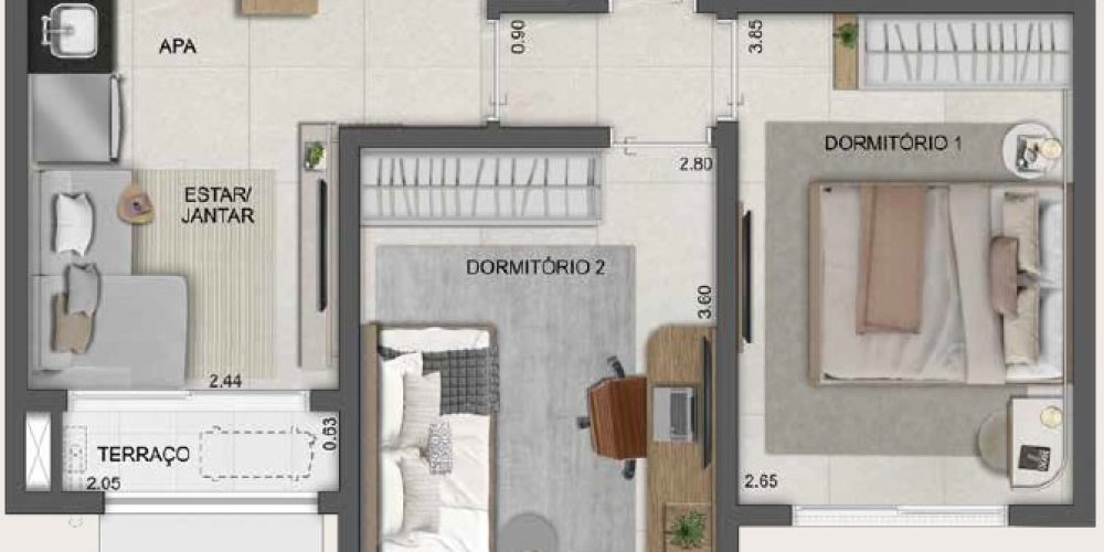 Planta 47m²