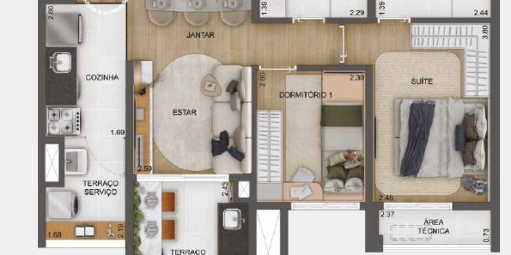 Planta 63m²