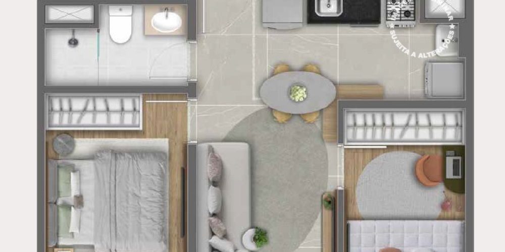 Planta tipo 38m²
